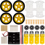 Châssis de voiture intelligente à double couche 4WD pour voiture intelligente DIY